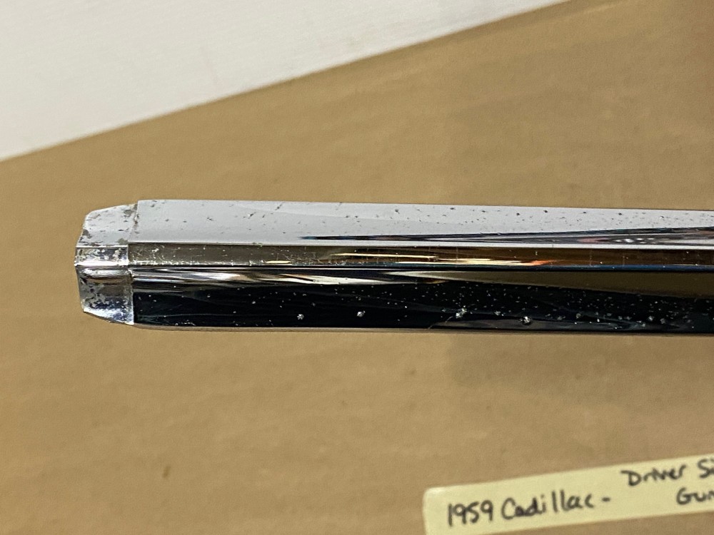 OEM 1959 Cadillac Deville Eldorado Fleetwood LEFT DRIVER SIDE FRONT FENDER GUNSIGHT CHROME TRIM MOLDING #1470533 - Image 14