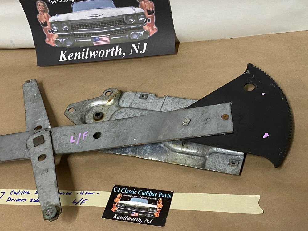 OEM 1965 1966 1967 Cadillac Sedan Deville Calais Eldorado Fleetwood 4 DOOR LEFT DRIVER SIDE FRONT DOOR WINDOW REGULATOR #9705750 - Image 9