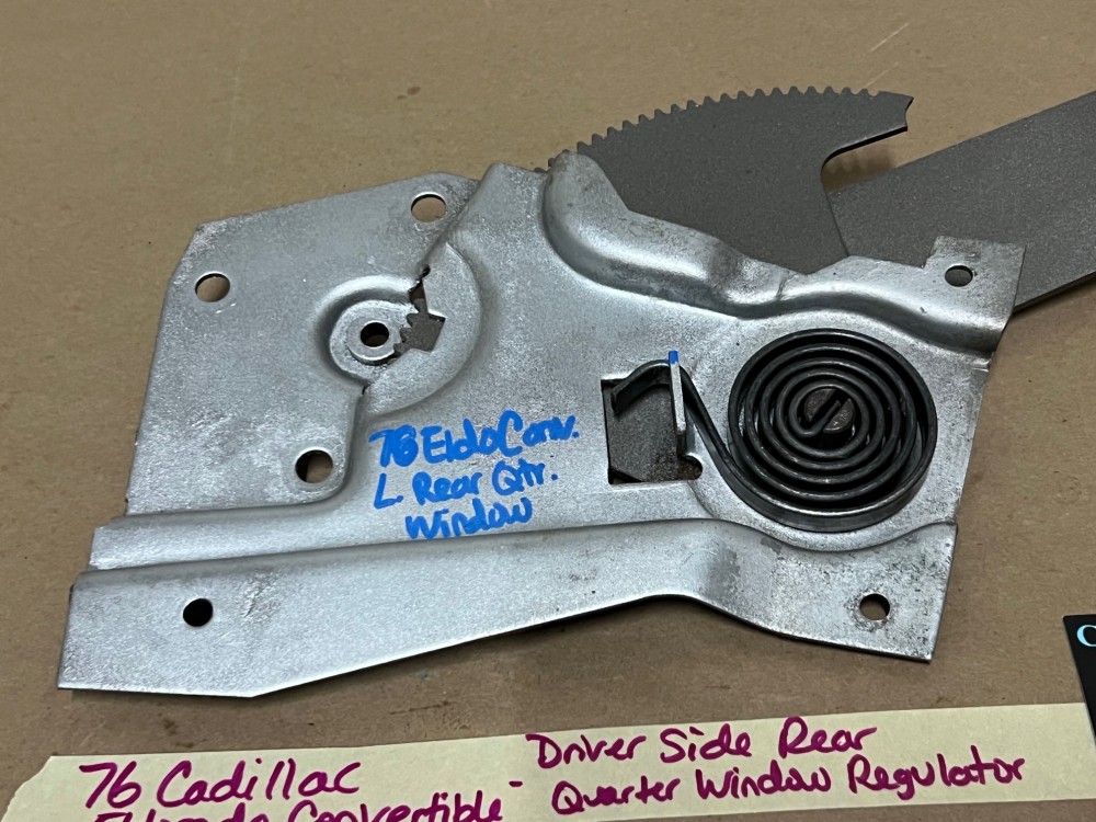 OEM 1971 1972 1973 1974 1975 1976 Cadillac Eldorado Convertible LEFT DRIVER SIDE REAR QUARTER WINDOW REGULATOR #9887856, #1666566 - Image 12