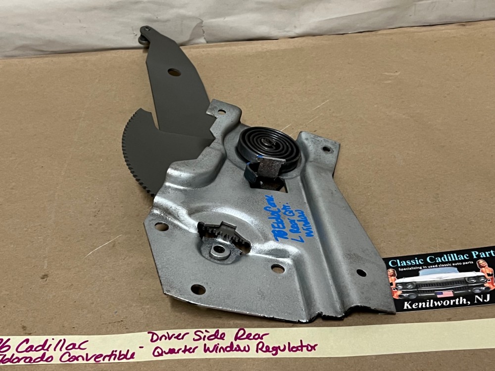 OEM 1971 1972 1973 1974 1975 1976 Cadillac Eldorado Convertible LEFT DRIVER SIDE REAR QUARTER WINDOW REGULATOR #9887856, #1666566 - Image 2
