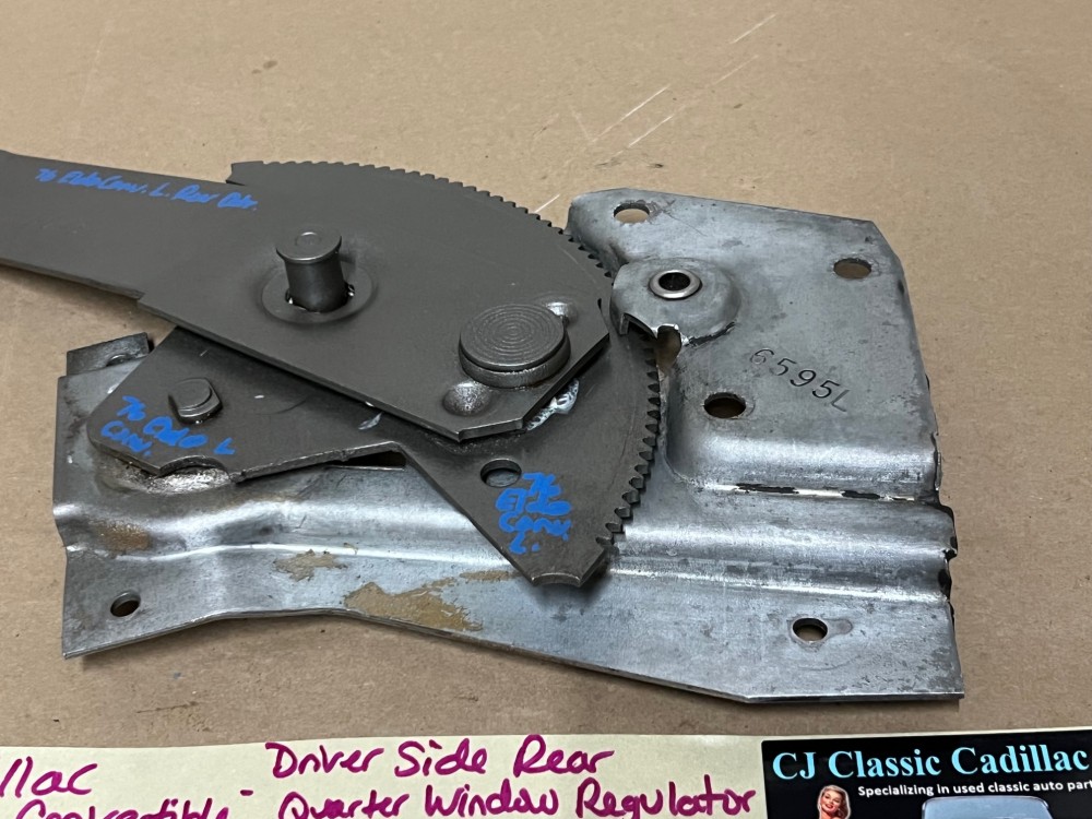 OEM 1971 1972 1973 1974 1975 1976 Cadillac Eldorado Convertible LEFT DRIVER SIDE REAR QUARTER WINDOW REGULATOR #9887856, #1666566 - Image 14