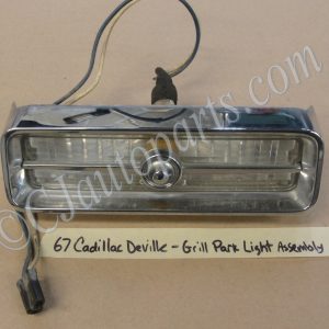 1967 Cadillac Deville Fleetwood Calais GRILL PARK TURN SIGNAL LIGHT LENS CHROME BEZEL TRIM HOUSING #5959174