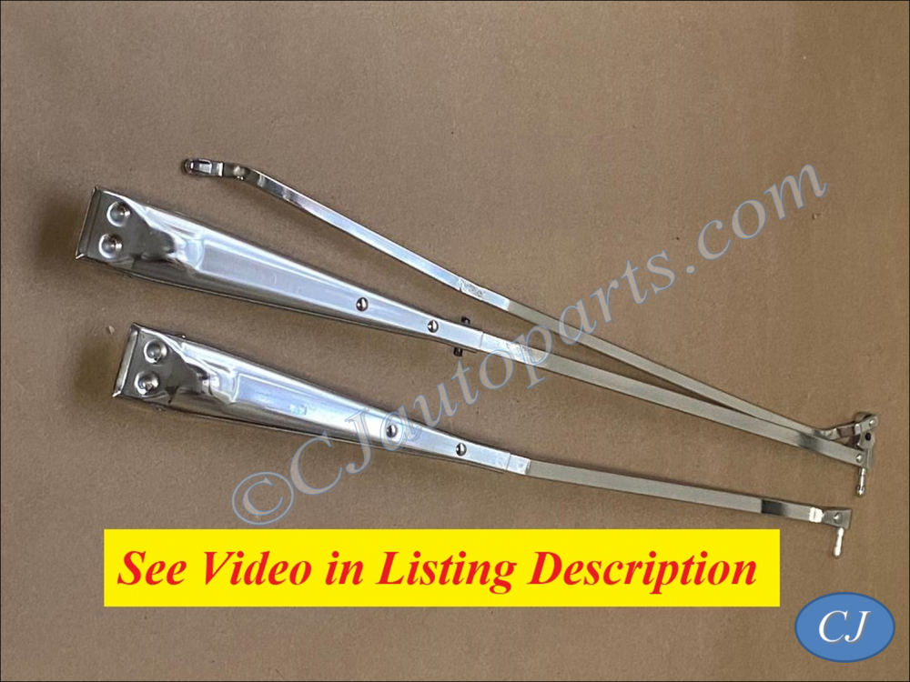 OEM 1969 1970 Cadillac Deville Fleetwood Calais TRICO WINDSHIELD WIPER ARMS - LEFT & RIGHT - POLISHED #1494618/#481201