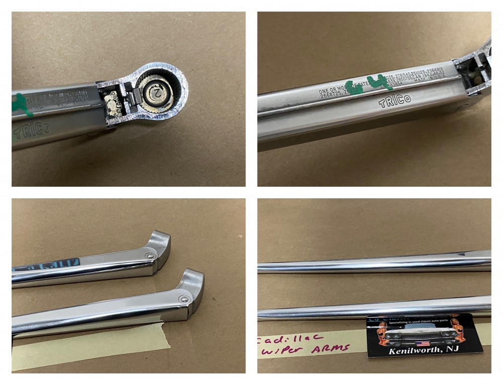 OEM 1961 1962 1963 1964 Cadillac Deville Eldorado Fleetwood TRICO WINDSHIELD WIPER ARMS - LEFT & RIGHT - POLISHED #1472098/#1472099 - Image 23