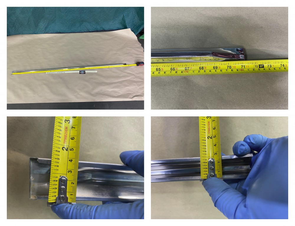 OEM 1959 Cadillac Coupe Deville 2 Door REAR QUARTER PANEL MOLDING TRIM 71" LONG #4759498/#3632001 - Image 24