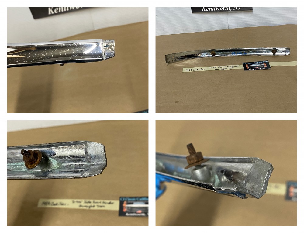 OEM 1959 Cadillac Deville Eldorado Fleetwood LEFT DRIVER SIDE FRONT FENDER GUNSIGHT CHROME TRIM MOLDING #1470533 - Image 21