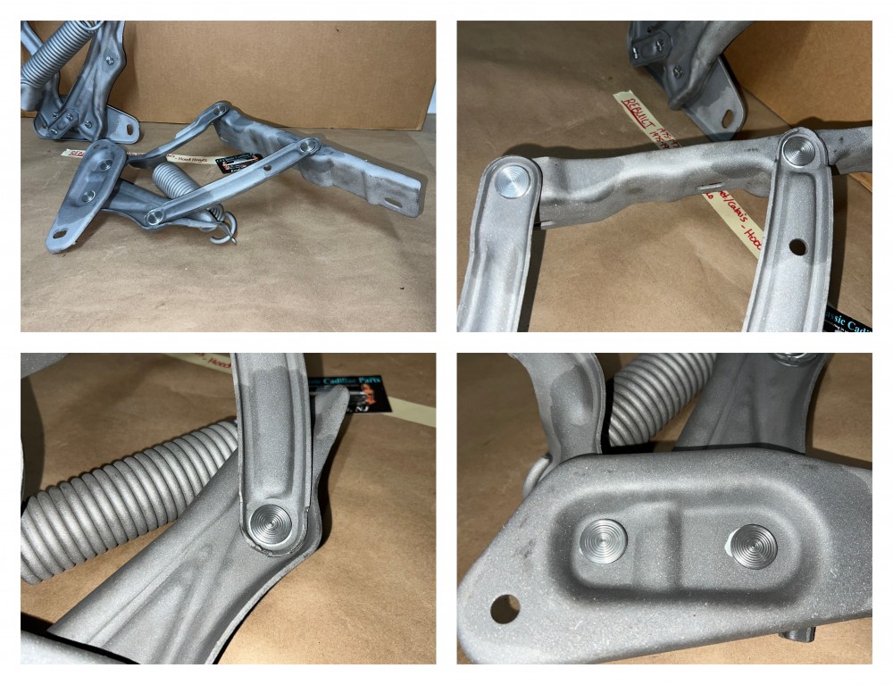 1975 1976 Cadillac Deville Calais Fleetwood Commercial Chassis 1975 1976 1977 1978 Eldorado REBUILT HOOD HINGES WITH SPRINGS PAIR - Image 25