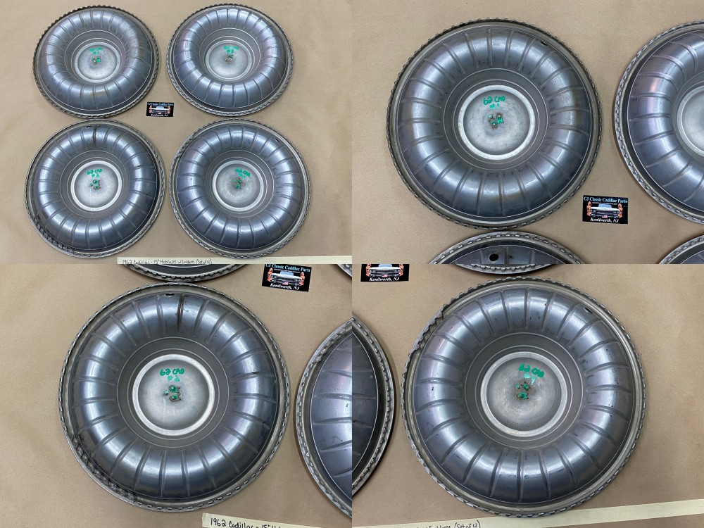 OEM 1961 1962 Cadillac Deville Eldorado Fleetwood 15" HUBCAPS WHEEL COVER WITH CREST EMBLEMS (SET OF 4) - Image 23