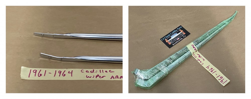 OEM 1961 1962 1963 1964 Cadillac Deville Eldorado Fleetwood TRICO WINDSHIELD WIPER ARMS - LEFT & RIGHT - POLISHED #1472098/#1472099 - Image 24