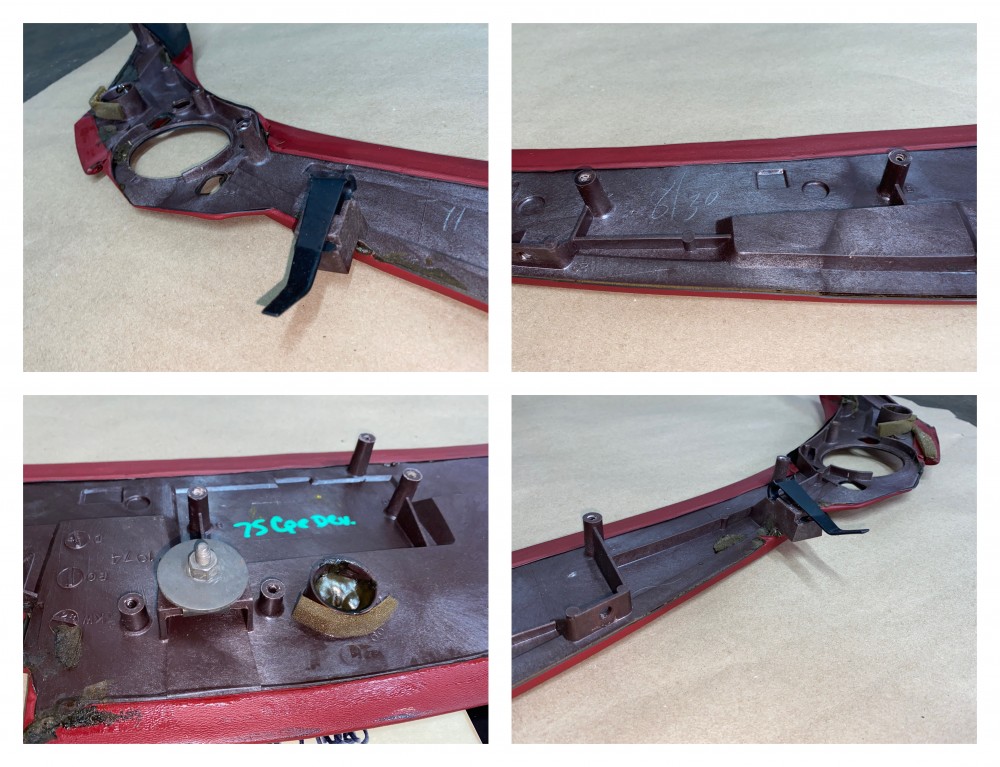 OEM 1974 1975 1976 Cadillac Deville Eldorado Calais Fleetwood 1974 1975 1976 1977 1978 Eldorado TOP UPPER DASH DASHBOARD - DARK RED - Image 22