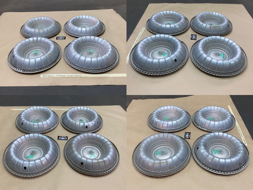 OEM 1961 1962 Cadillac Deville Eldorado Fleetwood 15" HUBCAPS WHEEL COVER WITH CREST EMBLEMS (SET OF 4) - Image 24