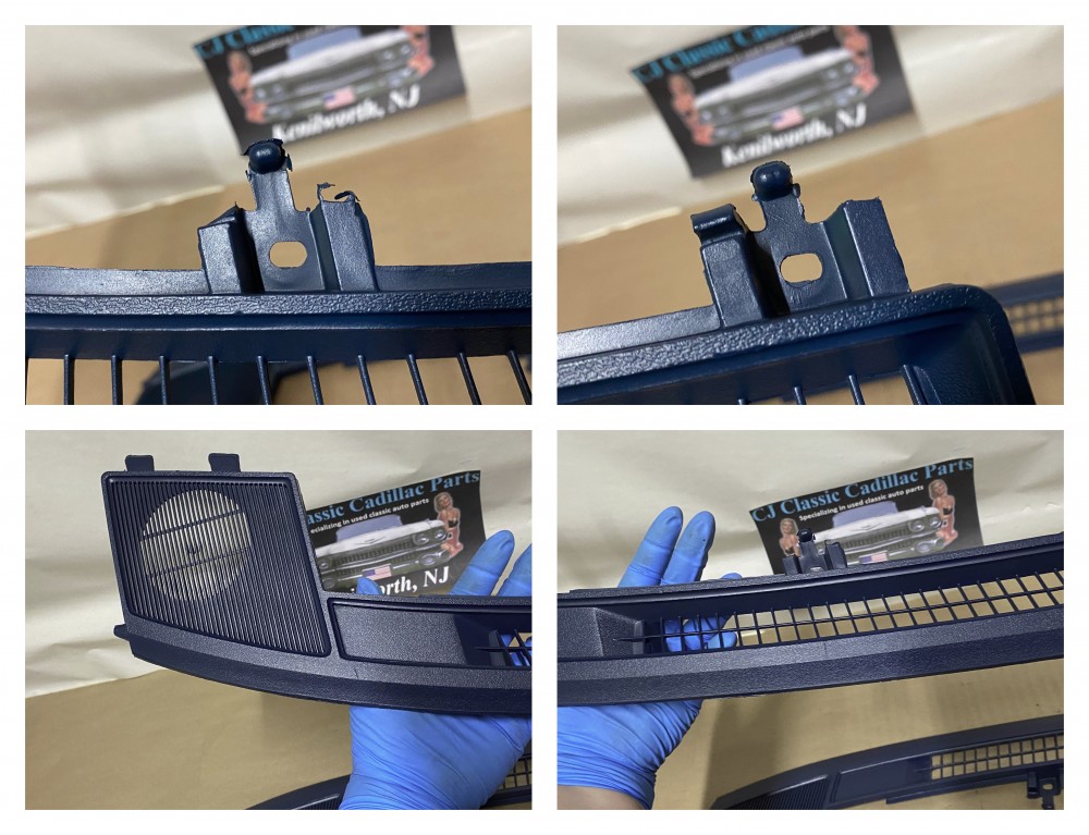 OEM 1971 1972 1973 Cadillac Deville Calais Fleetwood Eldorado DASH DEFROSTER SPEAKER GRILL VENT TRIM *DARK BLUE* #1600717 (Right)/ #1600702 (Left) - Image 3