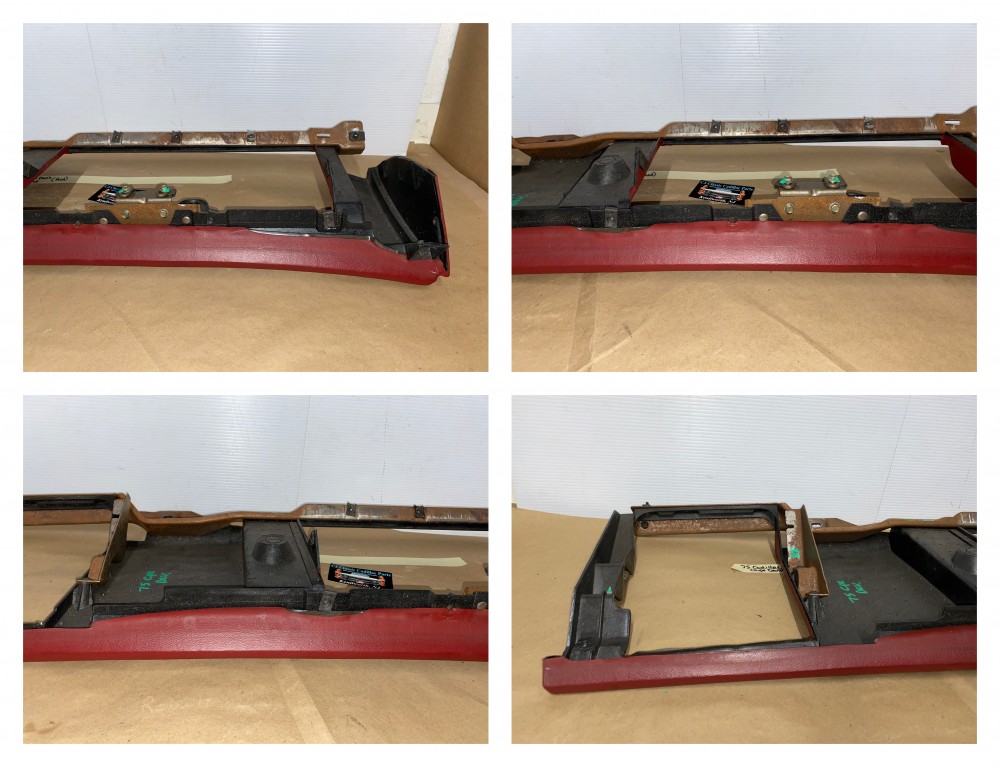 OEM 1974 1975 1976 Cadillac Deville Eldorado Calais PASSENGER SIDE RIGHT LOWER DASH TRIM GLOVE BOX SURROUND RED #1602492 - Image 24