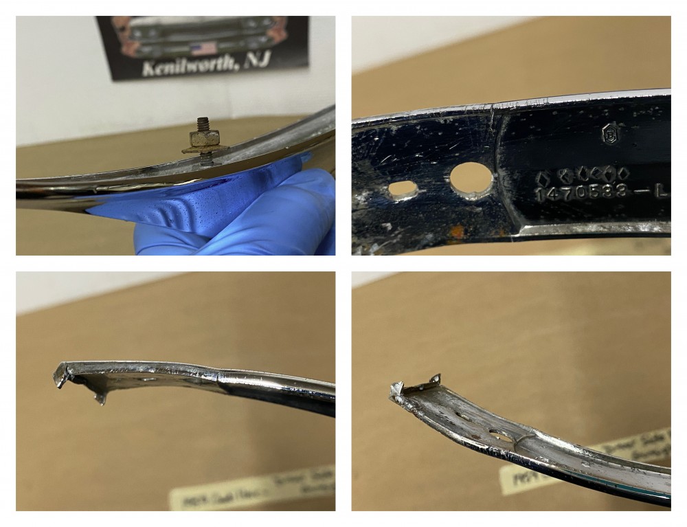 OEM 1959 Cadillac Deville Eldorado Fleetwood LEFT DRIVER SIDE FRONT FENDER GUNSIGHT CHROME TRIM MOLDING #1470533 - Image 23