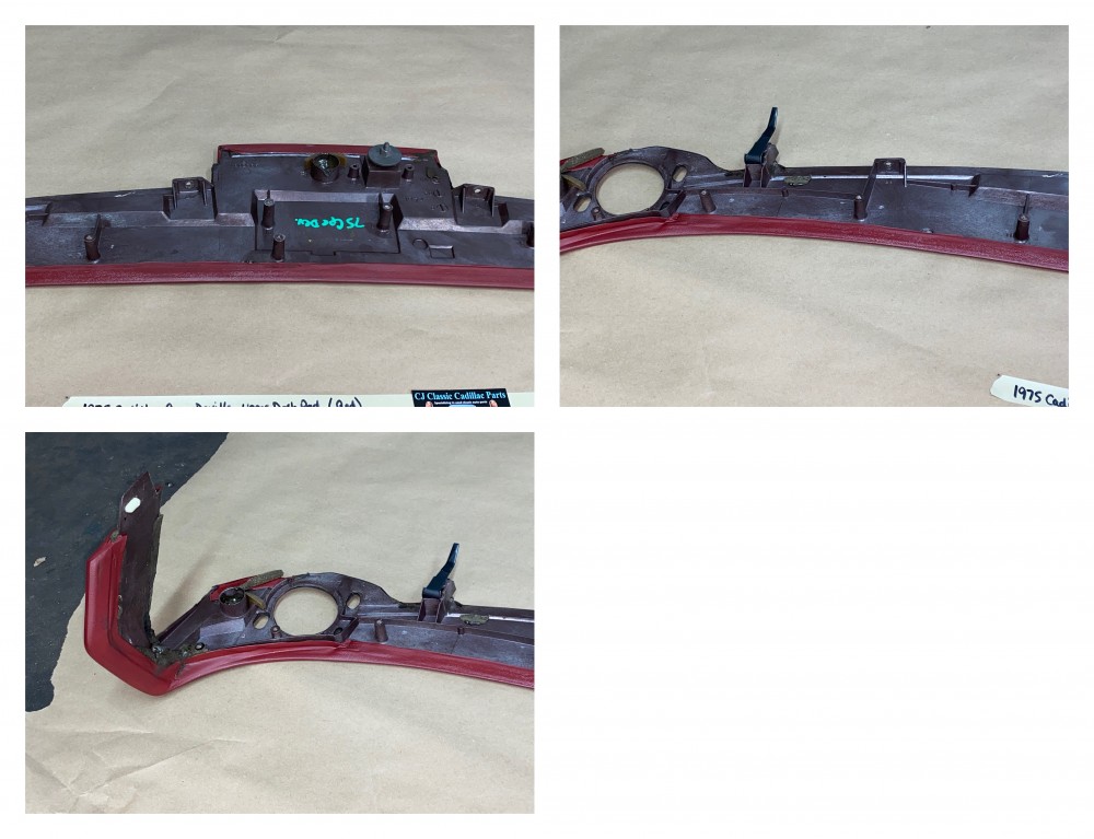 OEM 1974 1975 1976 Cadillac Deville Eldorado Calais Fleetwood 1974 1975 1976 1977 1978 Eldorado TOP UPPER DASH DASHBOARD - DARK RED - Image 24