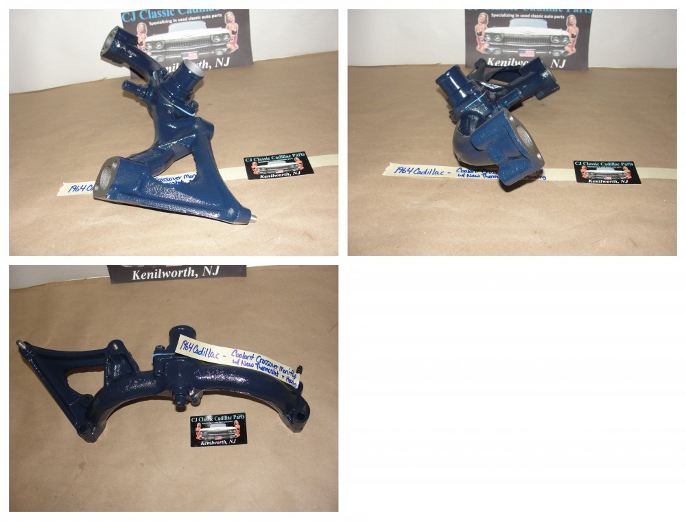 RESTORED 1963 1964 1965 1966 1967 Cadillac DEVILLE ELDORADO FLEETWOOD CALAIS 429 ENGINE COOLANT CROSSOVER MANIFOLD WITH THERMOSTAT HOUSING and NEW THERMOSTAT #1484796 - Image 24