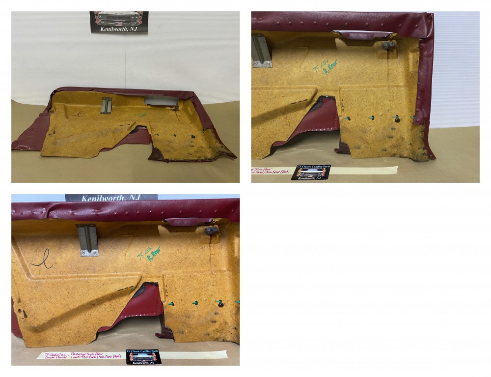 OEM 1971 1972 1973 1974 1975 1976 Cadillac Coupe Deville Calais 2 Dr RIGHT PASSENGER SIDE REAR LOWER DOOR PANEL ARM REST ~ RED - Image 23