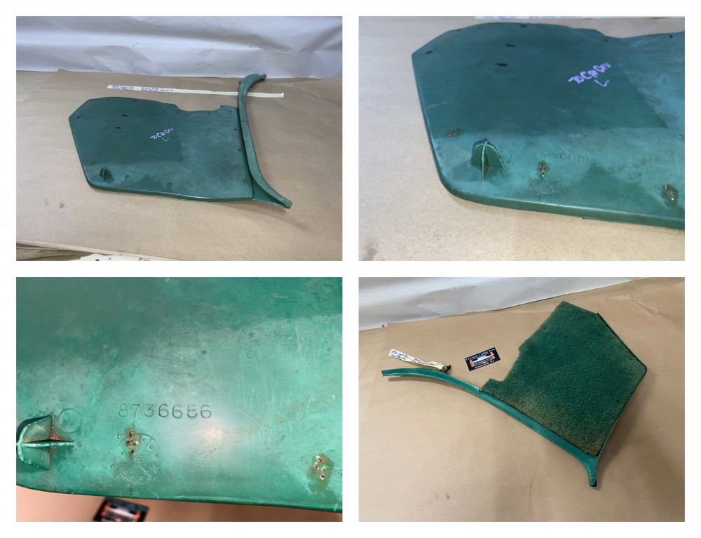 OEM 1969 1970 Cadillac Deville Fleetwood Calais LEFT DRIVER SIDE KICK PANEL TRIM (GREEN) - Image 24