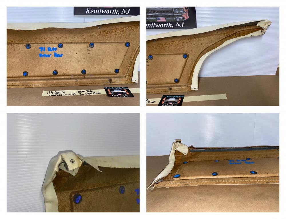 OEM 1971 1972 Cadillac Eldorado 2 Door HardTop LEFT DRIVER SIDE REAR UPPER DOOR PANEL TRIM - Image 23