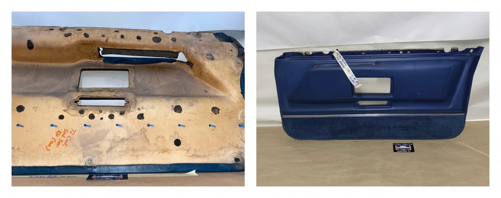 OEM 1971 1972 1973 1974 1975 1976 Cadillac Sedan Deville Fleetwood Calais 4 Door RIGHT PASSENGER SIDE FRONT LOWER DOOR PANEL ARM REST - DARK BLUE - Image 24