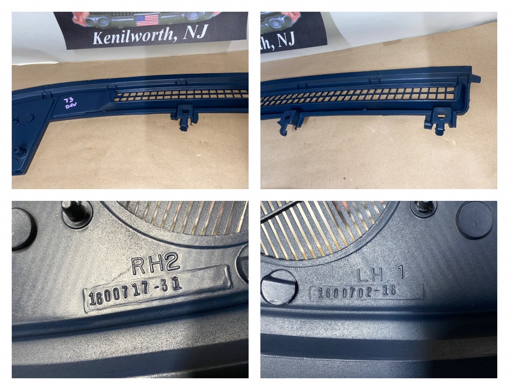 OEM 1971 1972 1973 Cadillac Deville Calais Fleetwood Eldorado DASH DEFROSTER SPEAKER GRILL VENT TRIM *DARK BLUE* #1600717 (Right)/ #1600702 (Left) - Image 5