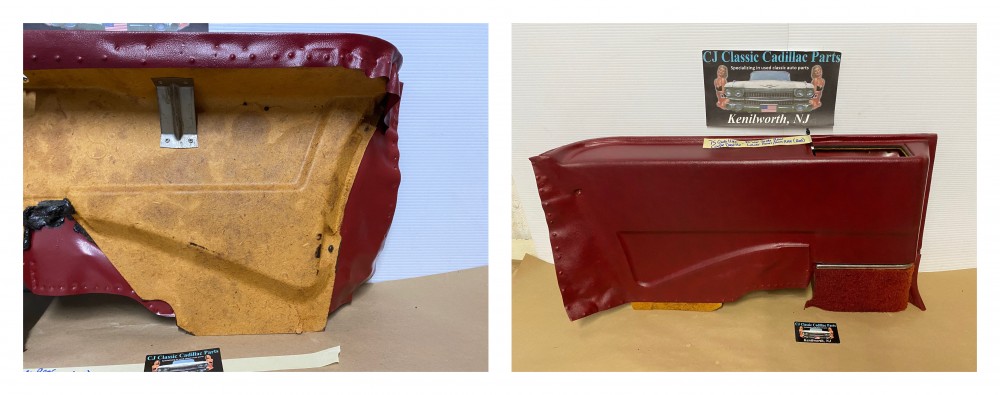 OEM 1971 1972 1973 1974 1975 1976 Cadillac Coupe Deville Calais 2 Dr LEFT DRIVER SIDE REAR LOWER DOOR PANEL ARM REST ~ RED - Image 24