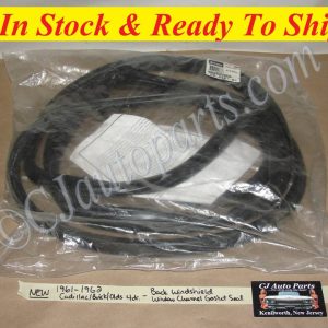 NEW 1961-1962 CADILLAC DEVILLE, SERIES 62 4 DOOR BACK REAR WINDSHIELD WINDOW CHANNEL VULCANIZED SEAL GASKET