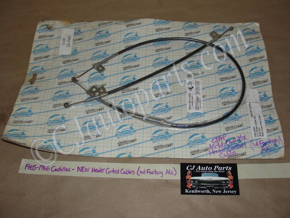 NEW 1965-1966 CADILLAC DEVILLE ELDORADO FLEETWOOD CALAIS WITH A/C E-Z SLIDER HEATER CONTROL CABLE SET WITH POLYLINER