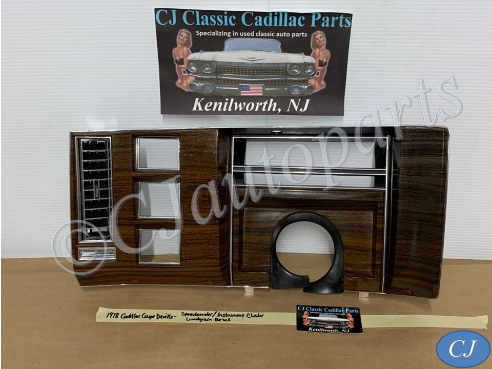 OEM 1977 1978 1979 1980 Cadillac Deville Fleetwood DASH SPEEDOMETER INSTRUMENT CLUSTER WOODGRAIN BEZEL W/ VENT #1609878/#9760113-1