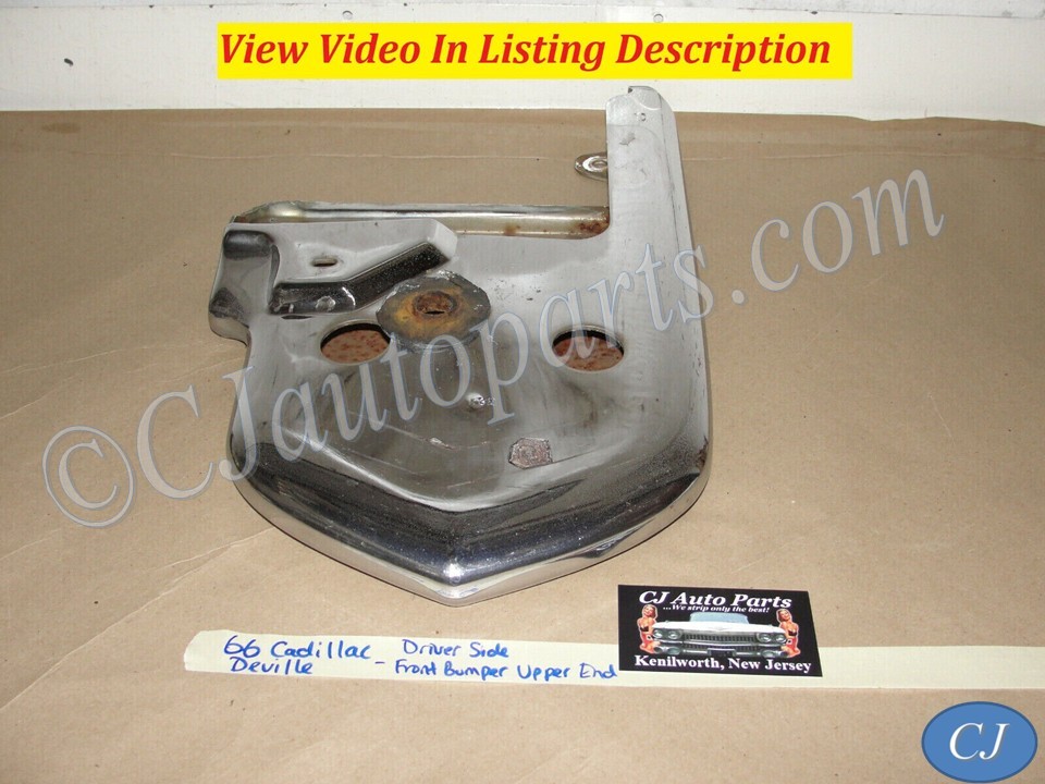 OEM 1966 Cadillac Deville Eldorado Calais Fleetwood LEFT DRIVER SIDE UPPER FRONT BUMPER END #3513678