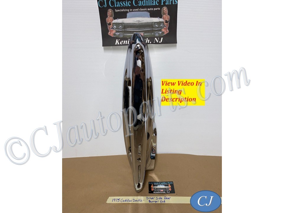 OEM 1974 1975 1976 Cadillac Deville Calais Fleetwood LEFT DRIVER SIDE BACK REAR CHROME BUMPER END #3515870