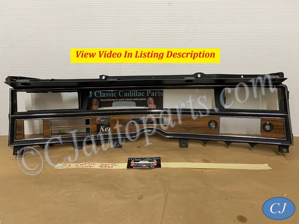 OEM 1971 1972 1973 Cadillac Deville Eldorado Calais LEFT DASH INSTRUMENT CLUSTER SPEEDOMETER RADIO BEZEL WOODGRAIN TRIM #1496235