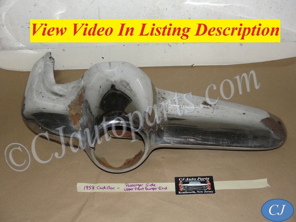 OEM 1958 Cadillac Deville Eldorado Fleetwood RIGHT PASSENGER SIDE FRONT BUMPER END UPPER #3511150