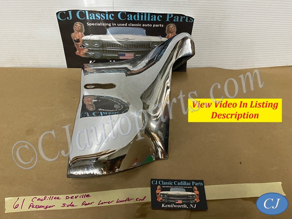 OEM 1961 Cadillac Deville Eldorado Fleetwood RIGHT PASSENGER SIDE REAR LOWER BUMPER END #1474697