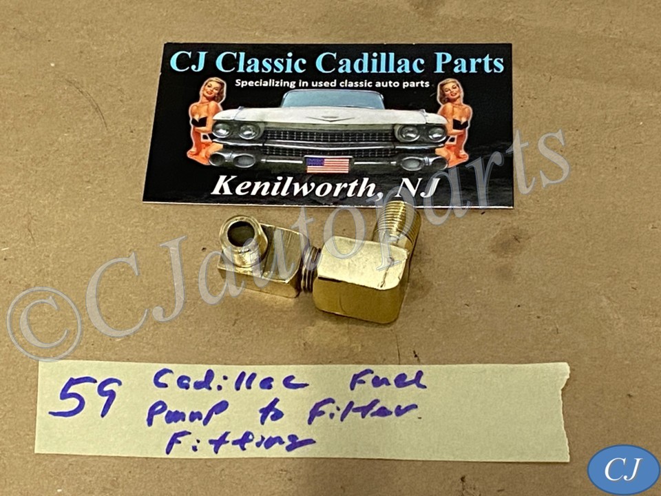 OEM 1959 1960 1961 1962 CADILLAC DEVILLE ELDORADO FLEETWOOD 390 ENGINE GLASS FUEL FILTER BOWL BRASS ADAPTER FITTINGS