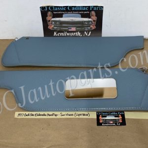 OEM 1971 1972 1973 1974 1975 1976 Cadillac Deville Fleetwood Calais 1971 1972 1973 1974 1975 1976 1977 1978 Eldorado  SUN VISORS (PAIR) WITH HINGES & MIRROR ~ LIGHT BLUE