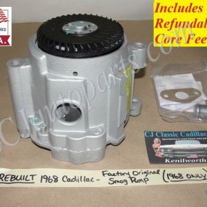 REBUILT FACTORY ORIGINAL 1968 CADILLAC DEVILLE ELDORADO FLEETWOOD CALAIS SMOG EMISSIONS SECONDARY A.I.R. INJECTION PUMP