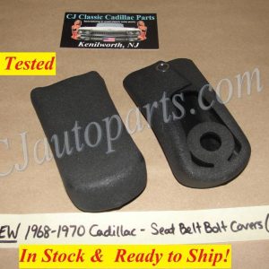NEW 1968 1969 1970 CADILLAC DEVILLE ELDORADO FLEETWOOD CALAIS  FRONT SEAT BELT BUCKLE BOLT COVER BOOT TRIM - BLACK #9824426