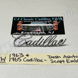 NEW 1963, 1965 CADILLAC DEVILLE ELDORADO CALAIS FLEETWOOD DASH ASHTRAY DOOR LID COMPARTMENT DOOR SCRIPT EMBLEM #1480056