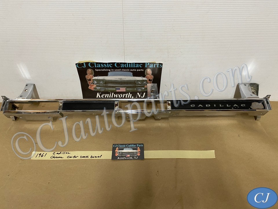 OEM 1961 CADILLAC DEVILLE ELDORADO FLEETWOOD CENTER DASH CLIMATE CONTROL CHROME BEZEL TRIM #1475165