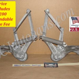 REBUILT FACTORY ORIGINAL 1957 CADILLAC ELDORADO FLEETWOOD DEVILLE HOOD HINGES WITH SPRINGS - NEW RIVETS