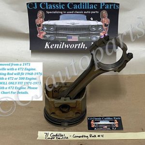 OEM 1968 1969 1970 1971 1972 1973 1974 1975 1976 Cadillac Deville Eldorado Fleetwood Calais 472/500 Engine CONNECTING ROD & PISTON #4 #1497207/#3633111