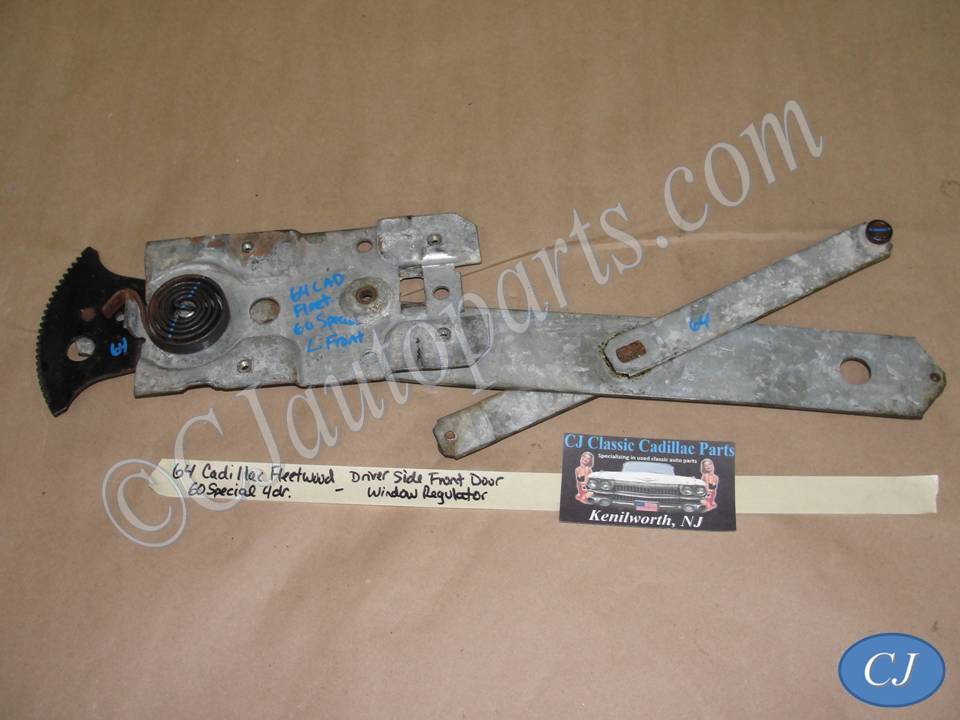 OEM 1961 1962 1963 1964 CADILLAC FLEETWOOD DEVILLE ELDORADO 4 DOOR LEFT DRIVER SIDE FRONT DOOR WINDOW REGULATOR