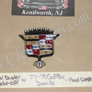 NEW DEALER TAKE-OFF 1977 1978 1979 CADILLAC DEVILLE HOOD CREST EMBLEM ORNAMENT