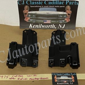 OEM 1975 1976 Cadillac Deville Fleetwood Calais 1975 1976 1977 1978 Cadillac Eldorado UPPER RADIATOR HOLD DOWN MOUNTING BRACKETS - PAIR #1605376/#1605375