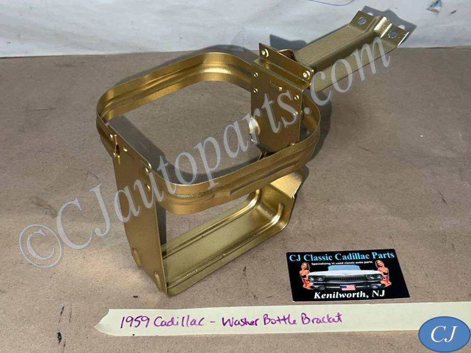 OEM 1959 1960 Cadillac Deville Eldorado Fleetwood WINDSHIELD WIPER WASHER FLUID BOTTLE GLASS JAR MOUNTING BRACKET #1472601