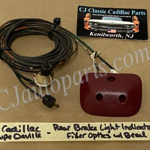 OEM 1974 1975 1976 Cadillac Deville Calais Fleetwood REAR BRAKE LIGHT FIBER OPTIC INDICATORS WITH BEZEL TRIM - RED #9669614