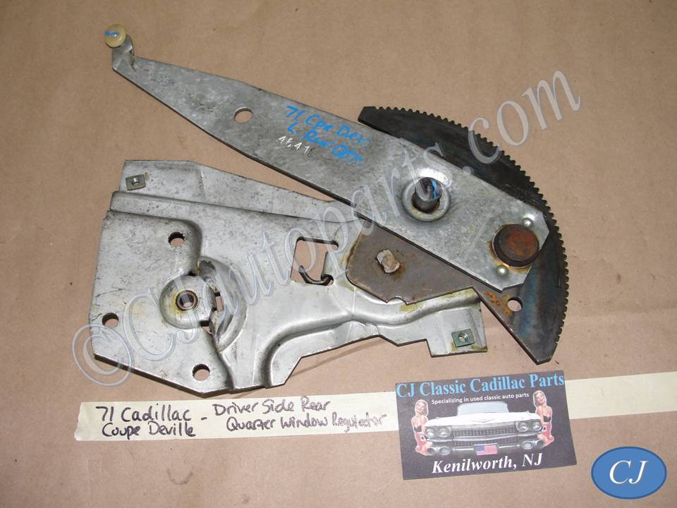 OEM 1971 1972 1973 Cadillac Coupe Deville & Calais Coupe 2DR LEFT DRIVER SIDE REAR QUARTER WINDOW REGULATOR