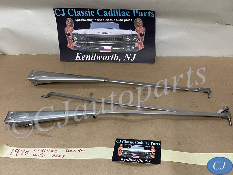 OEM 1969 1970 Cadillac Deville Fleetwood Calais WINDSHIELD WIPER ARMS - LEFT & RIGHT #1491468 RH/#481201 LH
