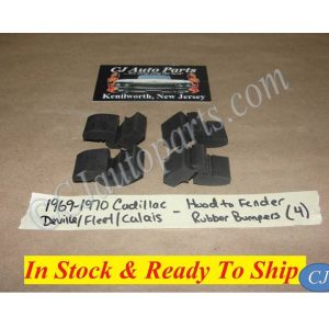 NEW 1969-1970 CADILLAC DEVILLE FLEETWOOD CALAIS HOOD TO FENDER RUBBER BUMPER - SET OF 4